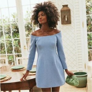 Tuckernuck Light Blue Off-Shoulder Midi Dress